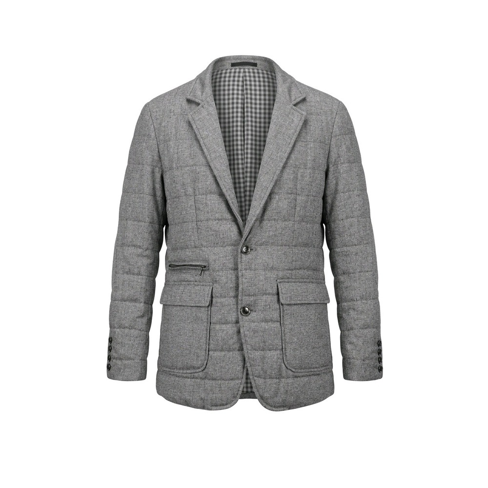 Aldo Conti Italia Mens Quilted Blazer Jacket Gray Size 40 Puffer Sport Coat